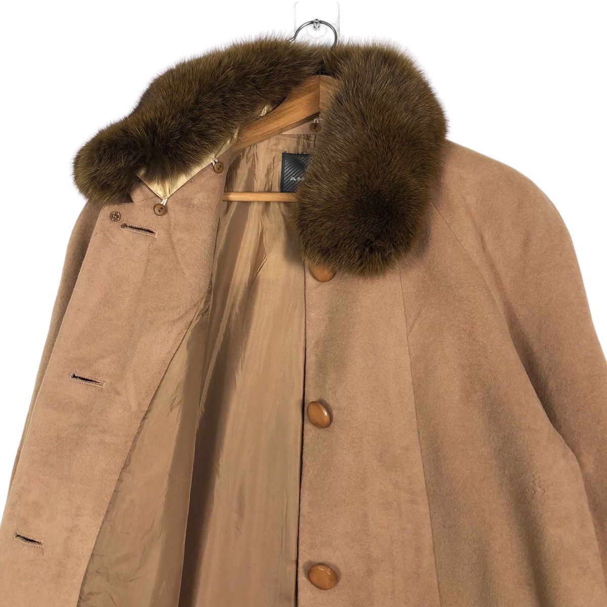 Japanese Brand 🔥Vintage Long Jacket Wool Cashmere Antraci Mink Fur Collar Size US M / EU 48-50 / 2 - 12 Thumbnail