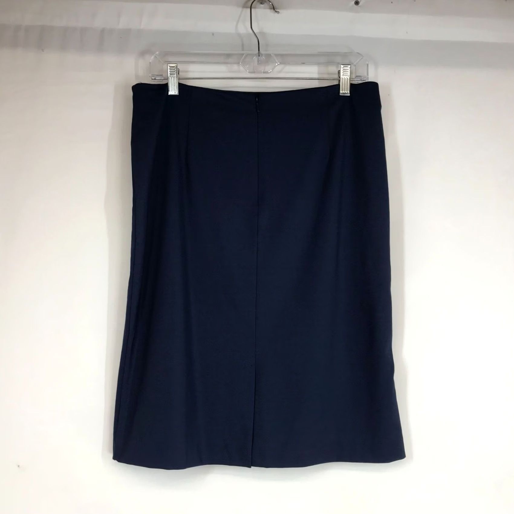 Vintage GARNET HILL WOMEN'S 10 SKIRT Navy Rayon Blend Pencil Knee Length XS? Size 32" / US 10 / IT 46 - 4 Thumbnail