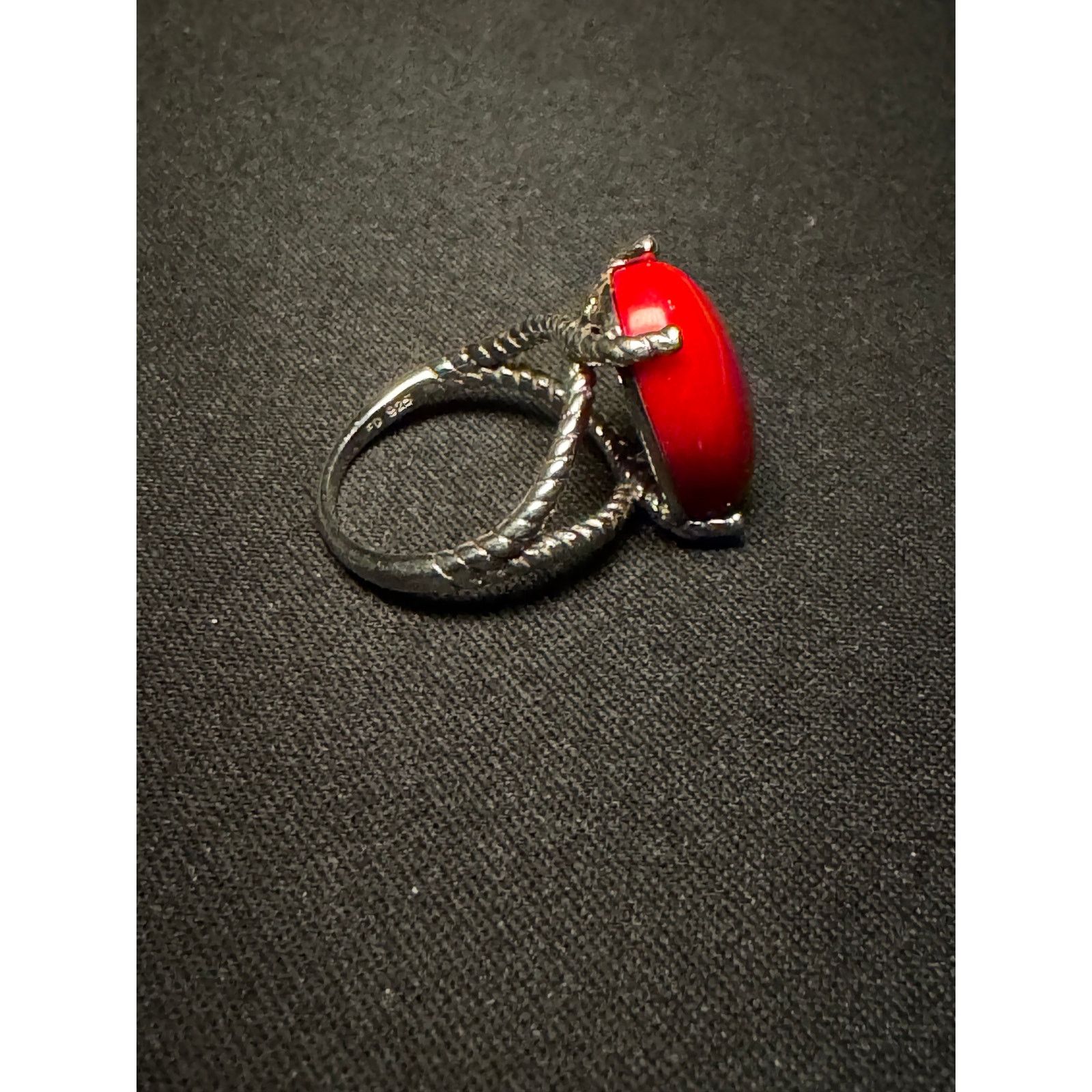 Other 925 Silver F.D. Felicia Design Coral Rope Design Size 6 Ring Size ONE SIZE - 4 Thumbnail