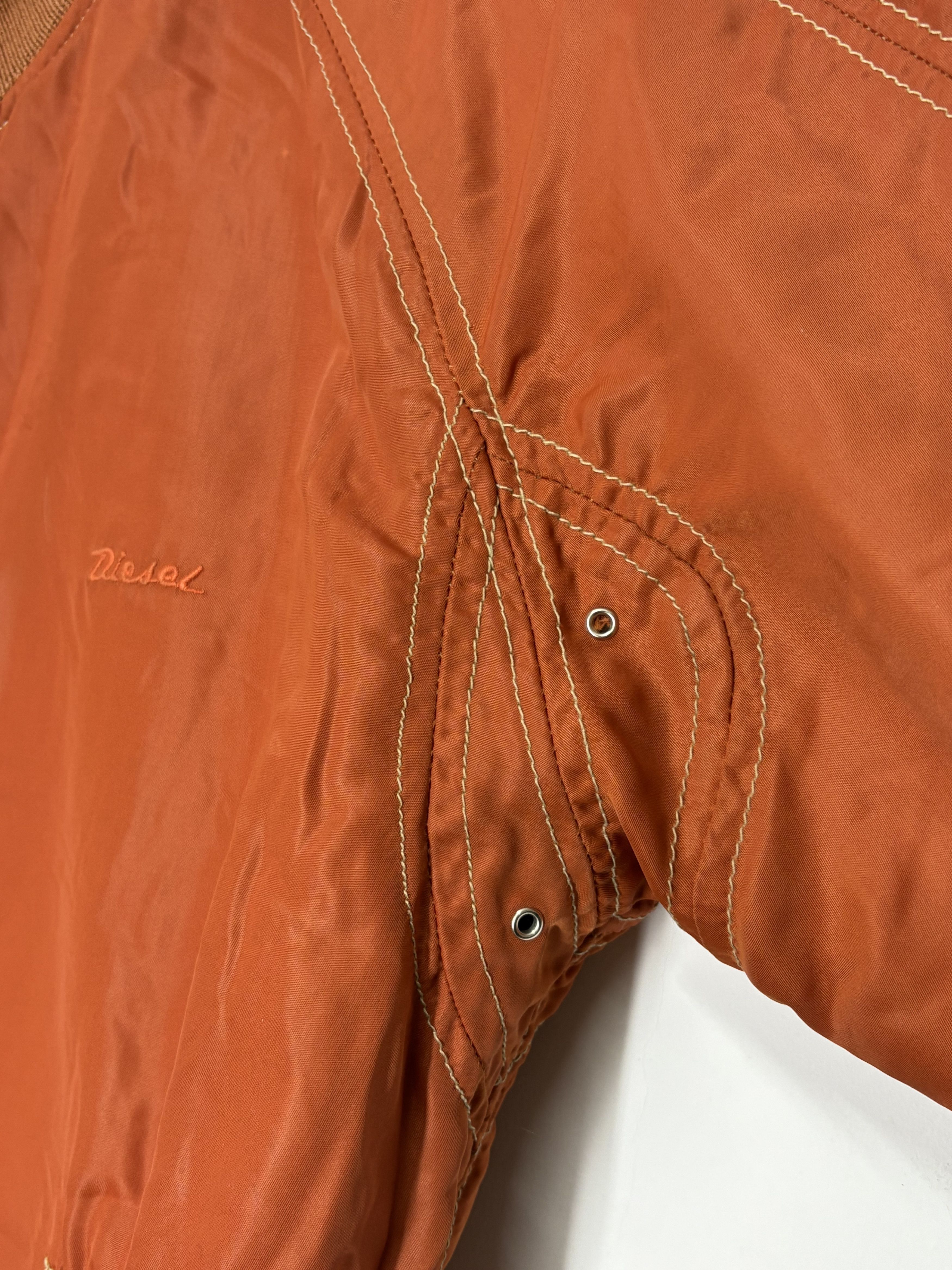 Diesel Diesel 80s Vintage Rare Orange Nylon Bomber Jacket Size US L / EU 52-54 / 3 - 12 Thumbnail