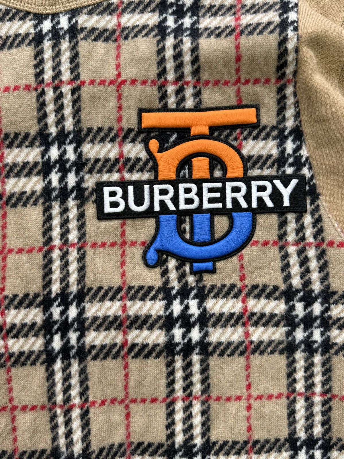 Burberry Burberry Monogram Motif Check Panel Sweatshirt Size US M / EU 48-50 / 2 - 2 Thumbnail