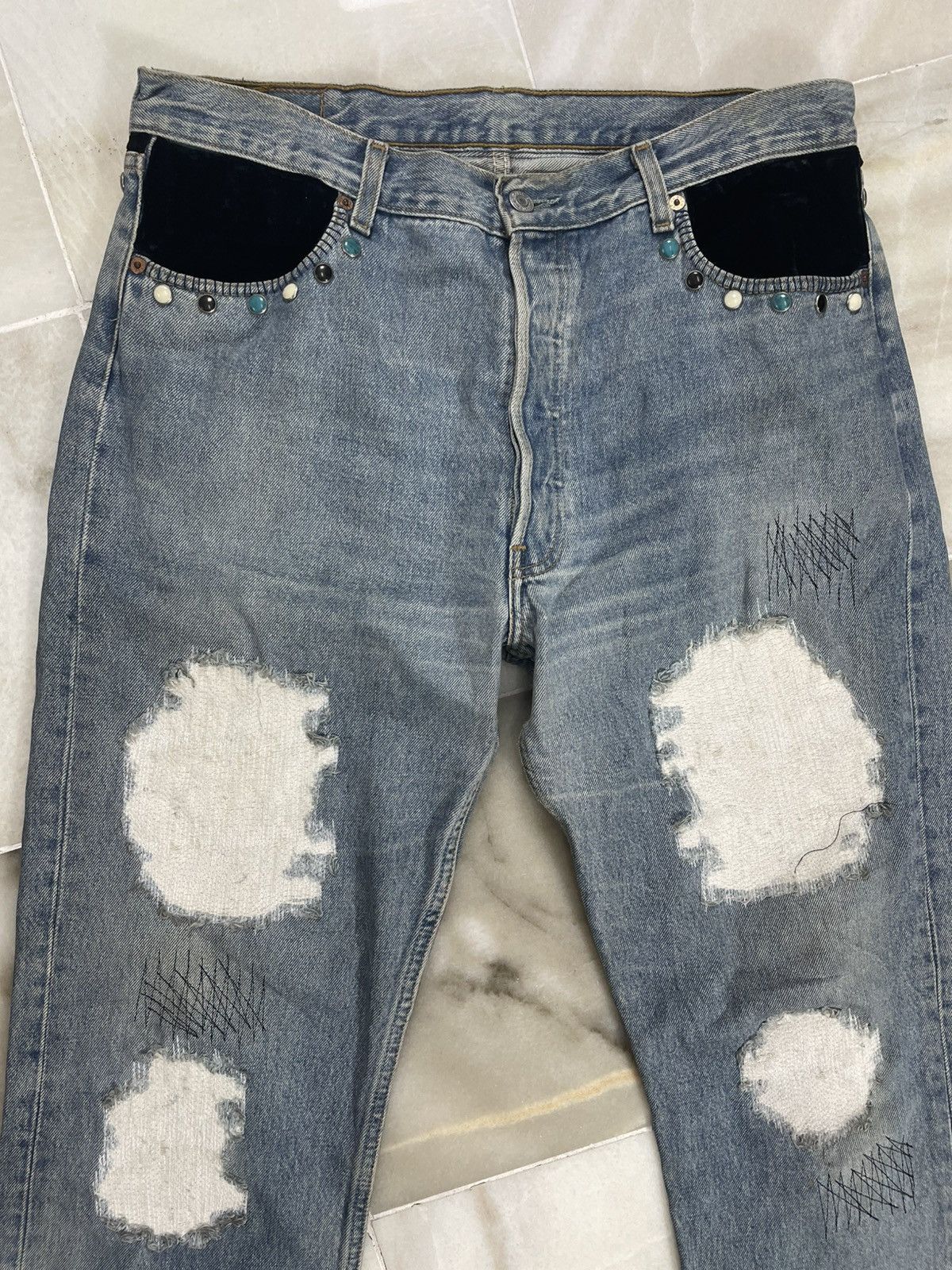 Levi's Levis Vintage 501 Reconstructed Distressed Design Size US 34 / EU 50 - 3 Thumbnail