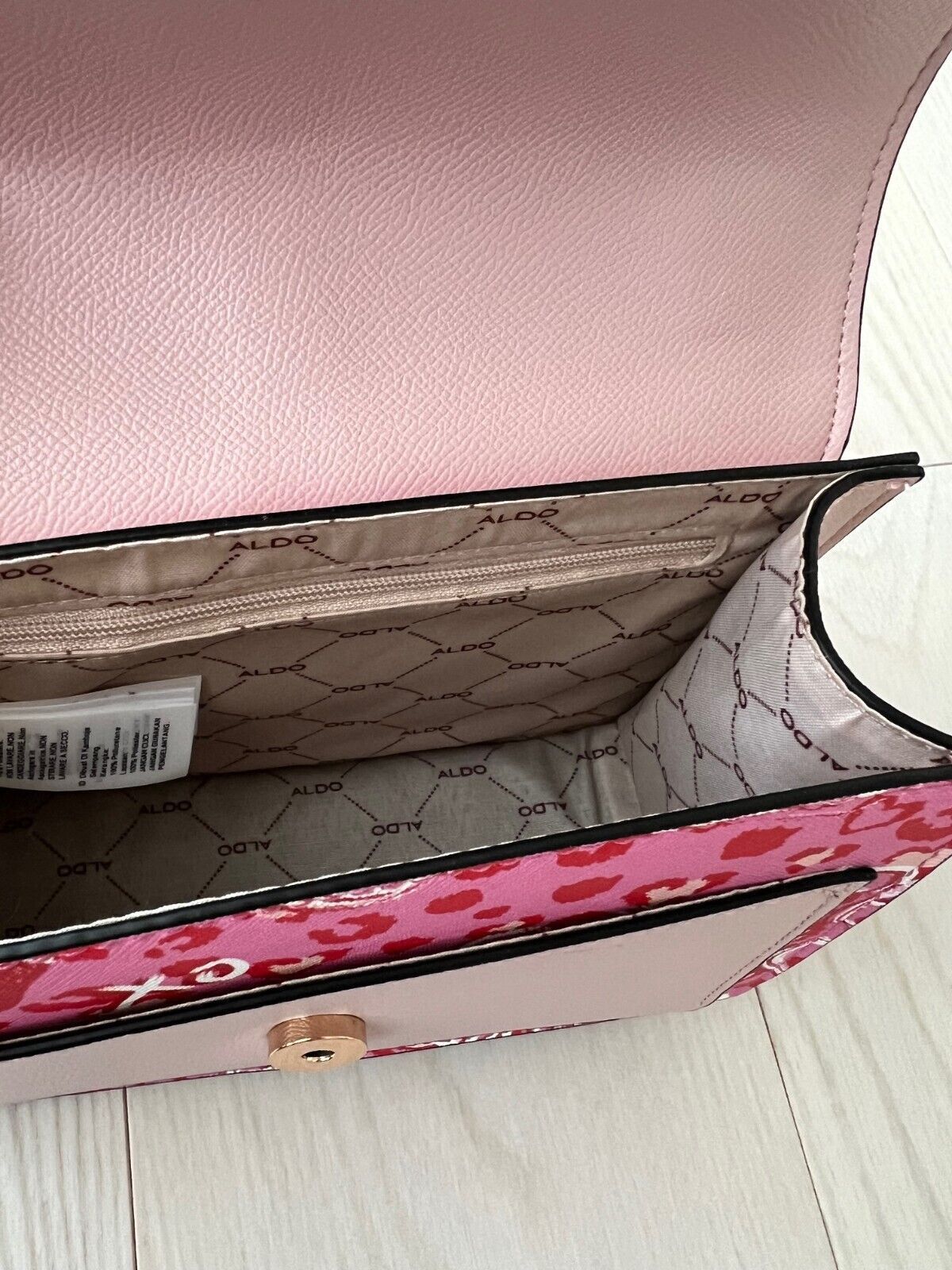 Aldo Aldo Chain Lock Heart Floral Purse Bag Pink Size ONE SIZE - 4 Thumbnail
