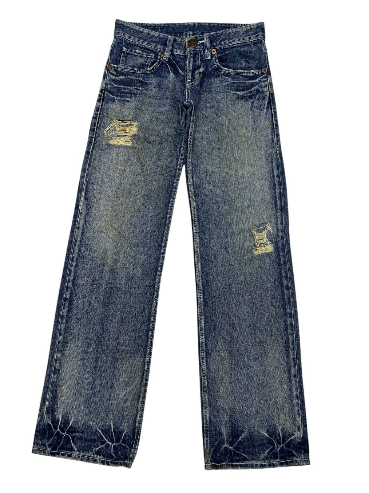 Kapital Cocolulu Slim Regular Clawmark Distressed Denim Jeans Size US 30 / EU 46 - 7 Thumbnail