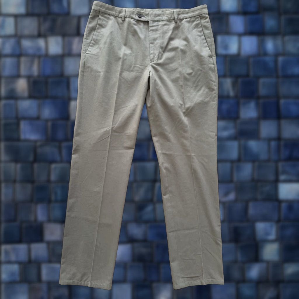 John Varvatos VINTAGE John Varvatos Cotton Dress Pants Brown Chino Flat Front 50 Regular 35x30 Mens Size US 34 / EU 50 - 1 Thumbnail