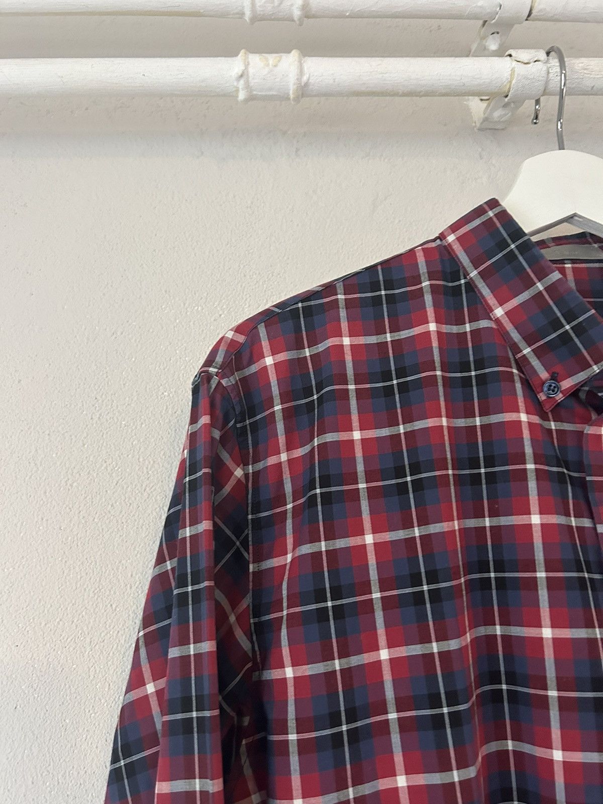 Dior Red Plaid Oxford Button-Up Shirt Size US L / EU 52-54 / 3 - 4 Thumbnail