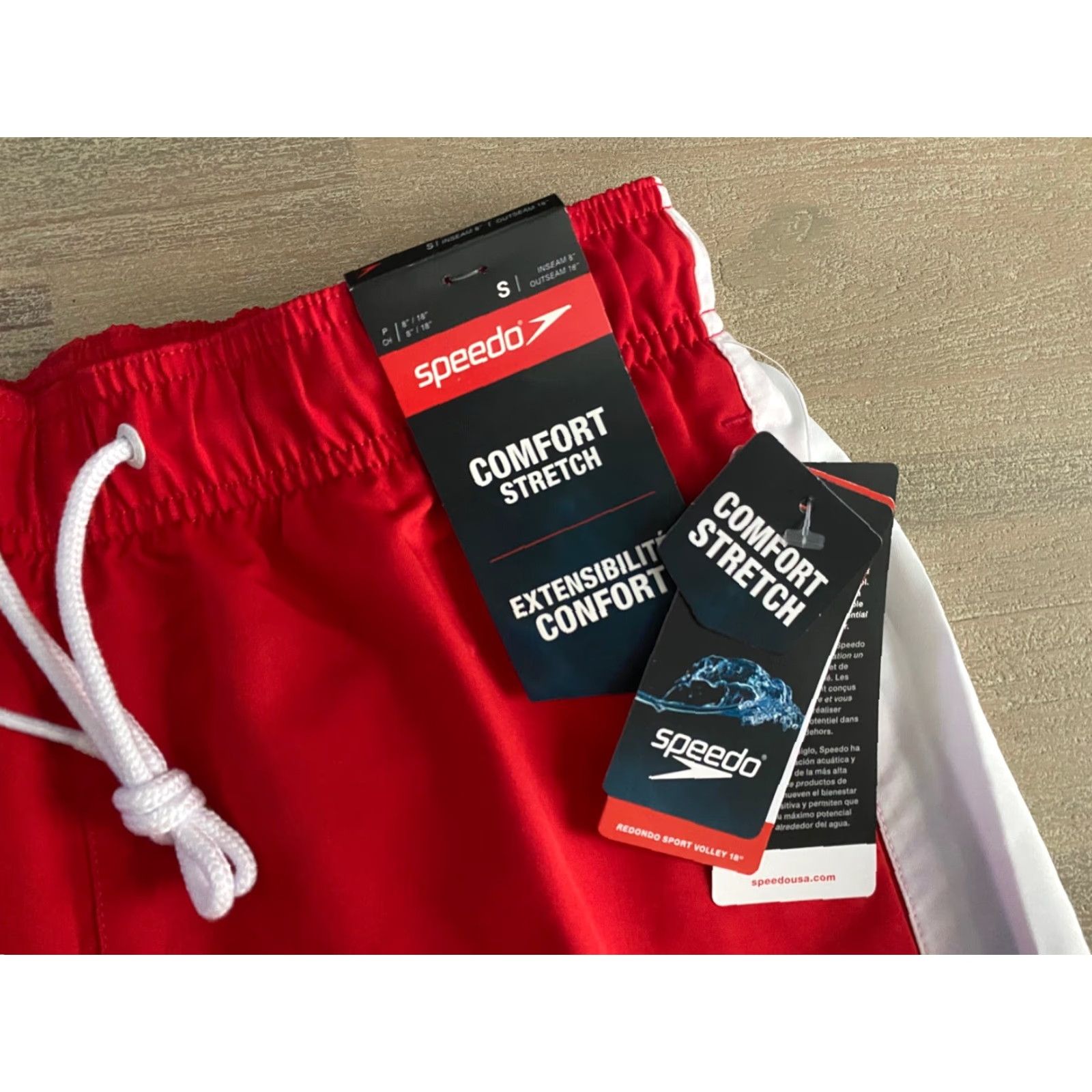 Speedo Speedo Lifeguard Red 18” Swim Trunks Trunks Men's S Short Beach Pool Size US 29 - 5 Thumbnail