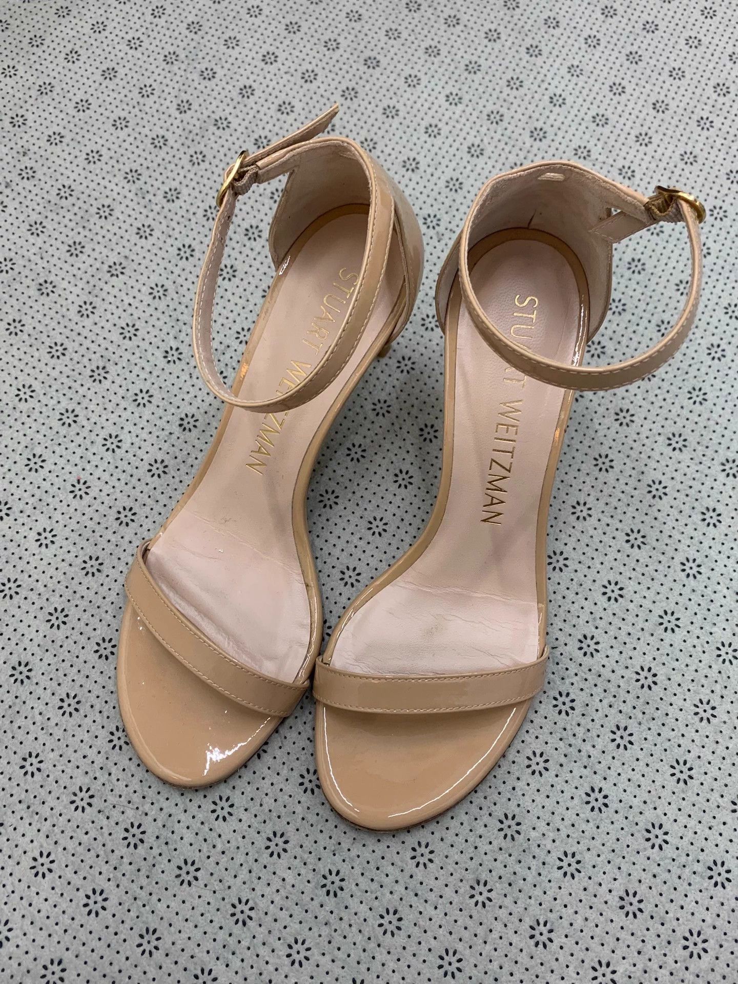 Stuart Weitzman SW nude pink one-strap heels 38.5 Size US 7.5 / IT 37.5 - 1 Thumbnail