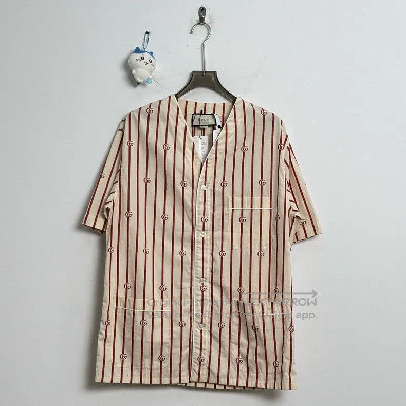 Gucci Gucci Striped double G logo full-printed shirt Size US S / EU 44-46 / 1 - 1 Thumbnail