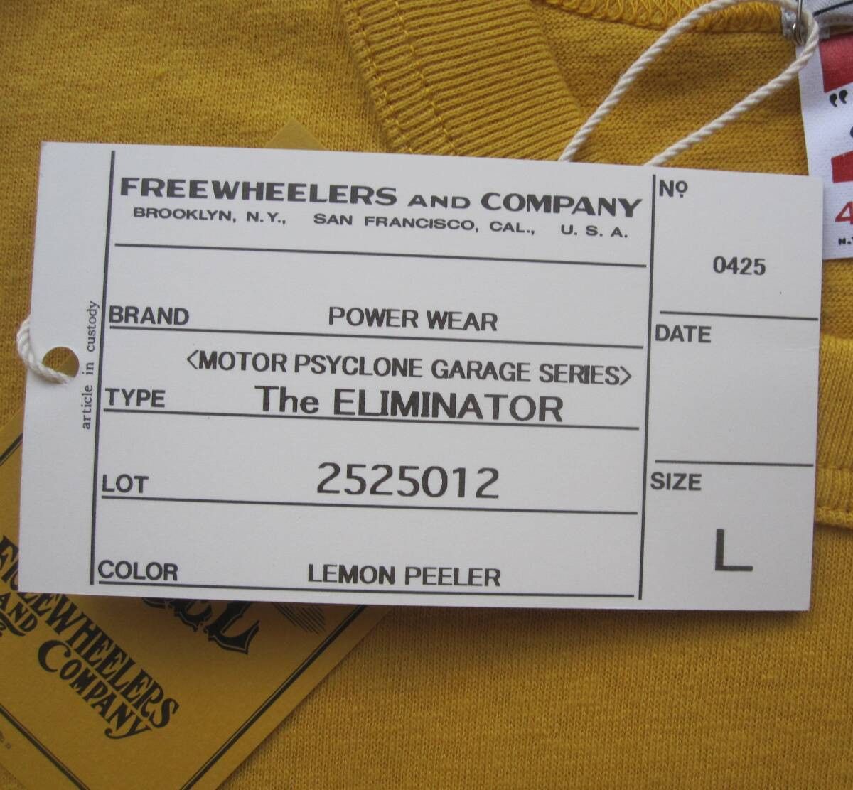 Freewheelers T-shirt "The ELIMINATOR" (L) LEMON PEELER Size US L / EU 52-54 / 3 - 3 Thumbnail