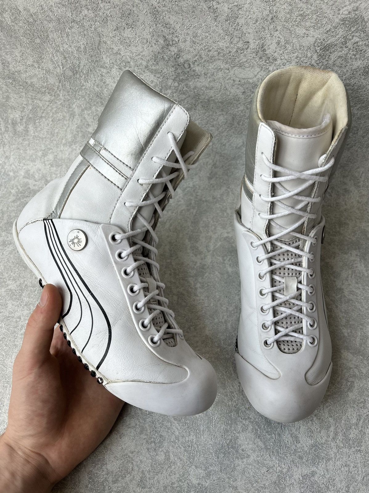 Maison MIHARA YASUHIRO × Puma Y2K Puma x Mihara Yasuhiro Leather Hi Top Sneakers Size US 5 / EU 37 - 2 Thumbnail