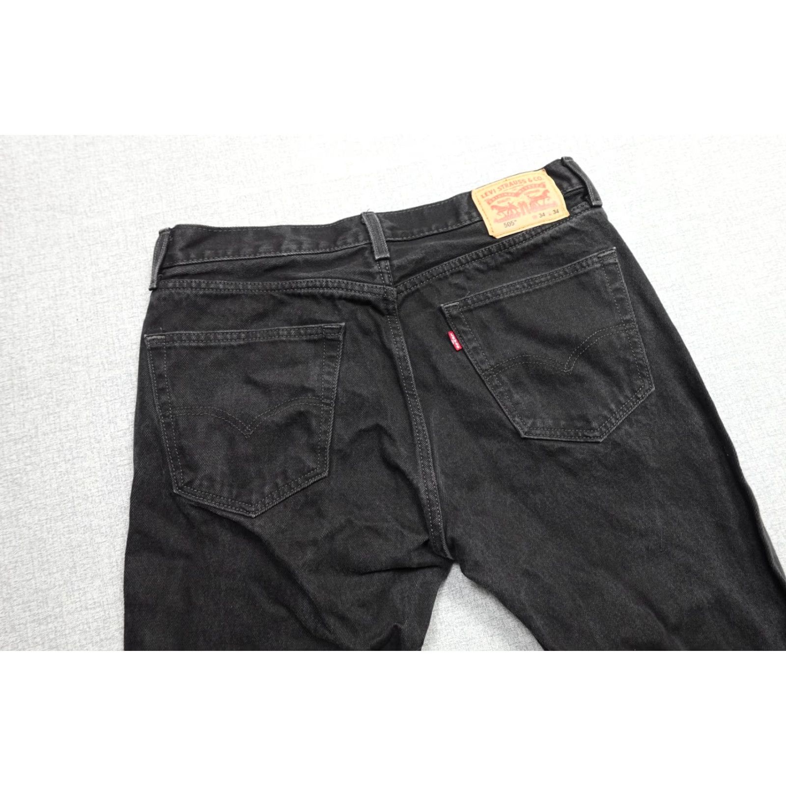 Levi's Levi's 505 Jeans Mens 34x34 Black Straight Leg Denim Classic USA Style Size US 34 / EU 50 - 2 Thumbnail