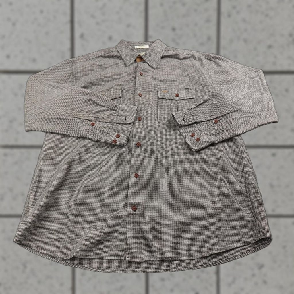 Orvis Orvis Shirt Mens XL Gray Houndstooth Flannel Button Up Long Sleeve Work Outdoor Size US XL / EU 56 / 4 - 1 Thumbnail