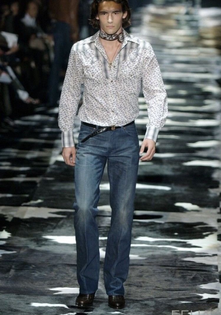 Gucci SS2004 by Tom Ford Flower Monogram Print Button Shirt