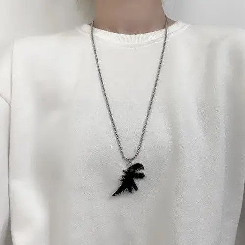 Other 2Pcs Cute Dinosaur Couple Necklace Size ONE SIZE - 3 Thumbnail