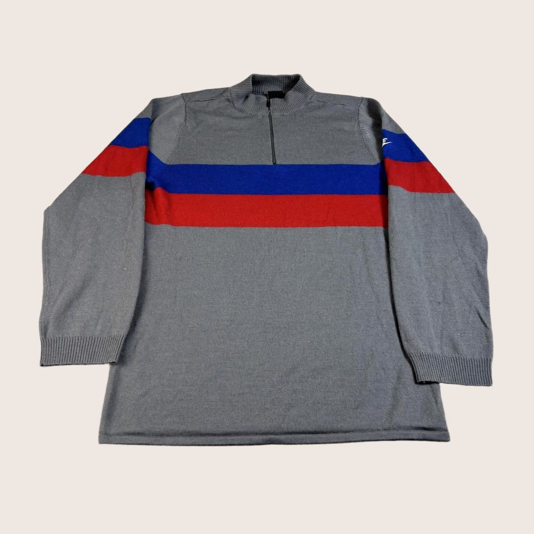 Nike Nike Cycling Merino Wool Sweater Mens Large Gray 1/4 Zip Mock Neck Pockets Bike Size US L / EU 52-54 / 3 - 1 Thumbnail