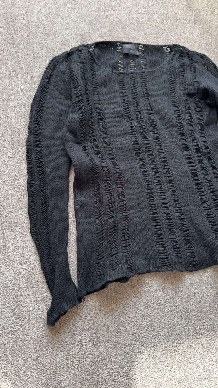 If Six Was Nine Archive Helmut Lang LGB cdg Style Wool Knit Mesh Raw Sweater Size US S / EU 44-46 / 1 - 4 Thumbnail