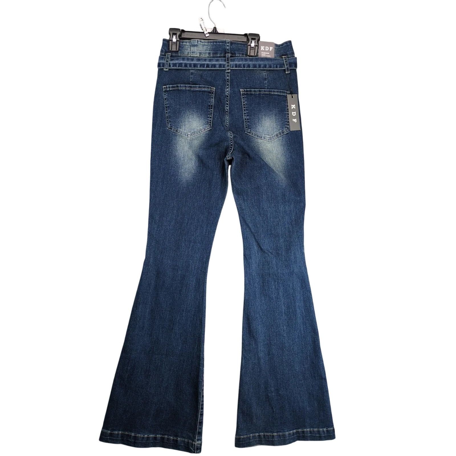 Other NWT KDF Flare Leg Jeans Women's 8 Tie Belt 28x32" High Rise Size 30" / US 8 / IT 44 - 2 Thumbnail
