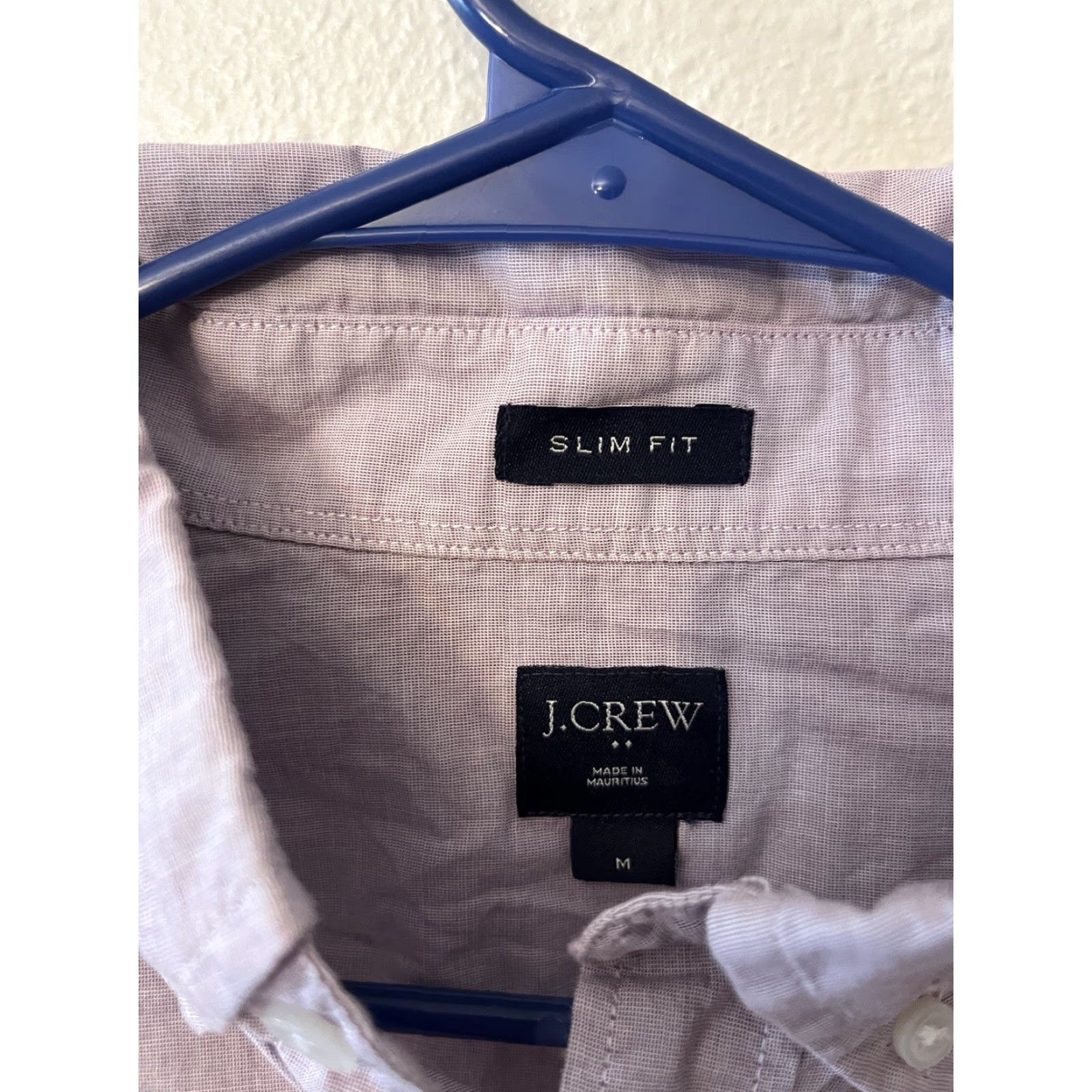 J.Crew J. Crew Men’s Shirt Slim Fit Button-Down Purple Solid M Long Sleeve Collared Casual Knit 100% Cotton Size US M / EU 48-50 / 2 - 2 Thumbnail