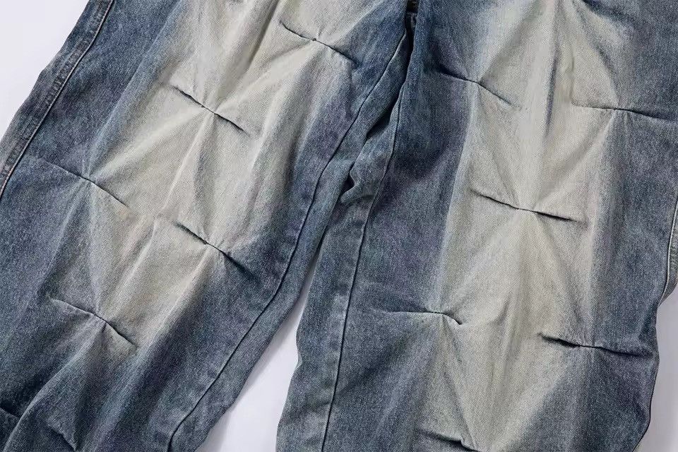 Jean Streetwear Designer Washed Wide Leg Retro Outdoor Jeans Size US 35 - 5 Thumbnail