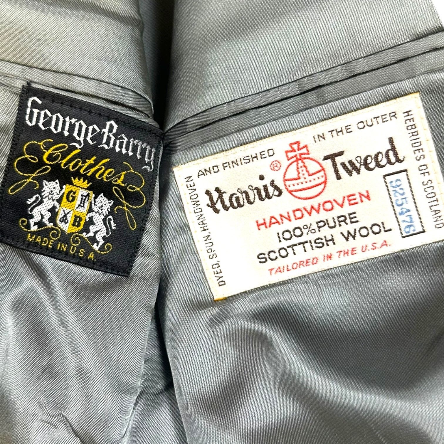 Harris Tweed George Barry Harris Tweed Blazer 44R Gray Wool Vintage Size 44R - 5 Thumbnail