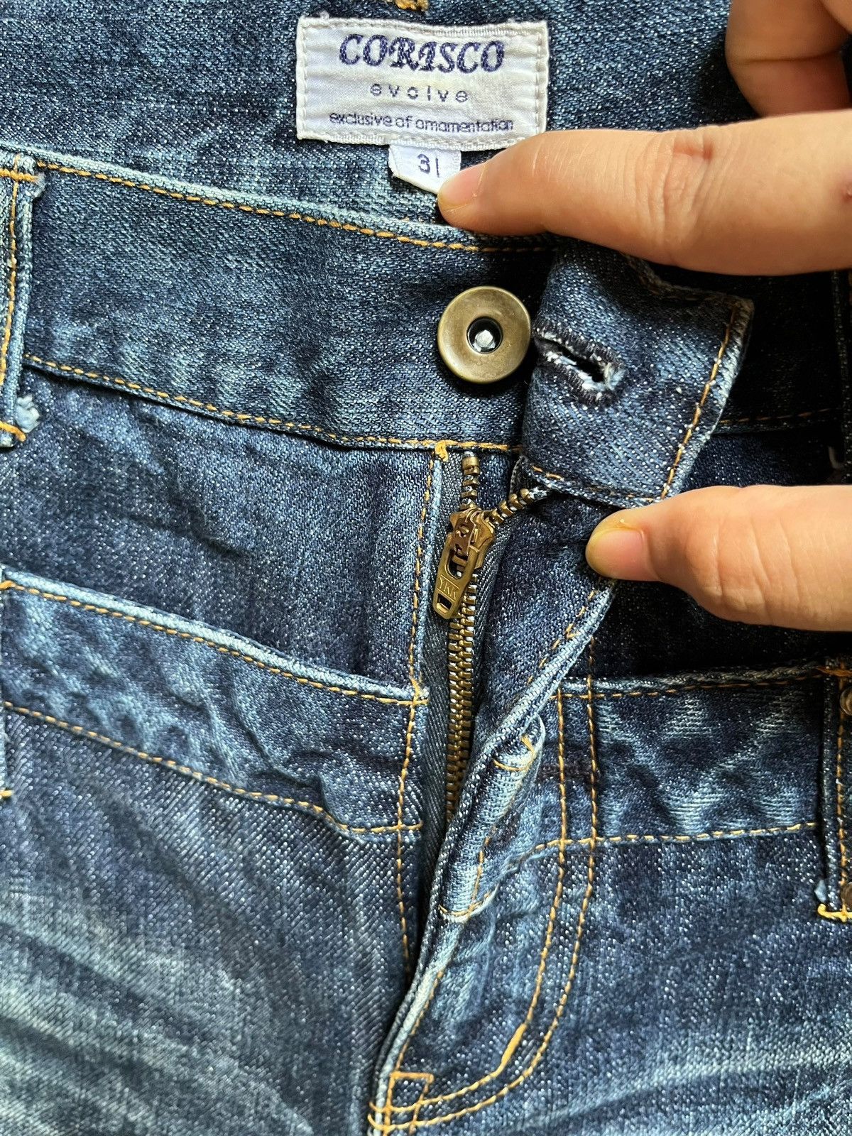 Japanese Brand Vintage Japanese Brand Double Waisted Jean Shorts Jorts Size US 32 / EU 48 - 3 Thumbnail