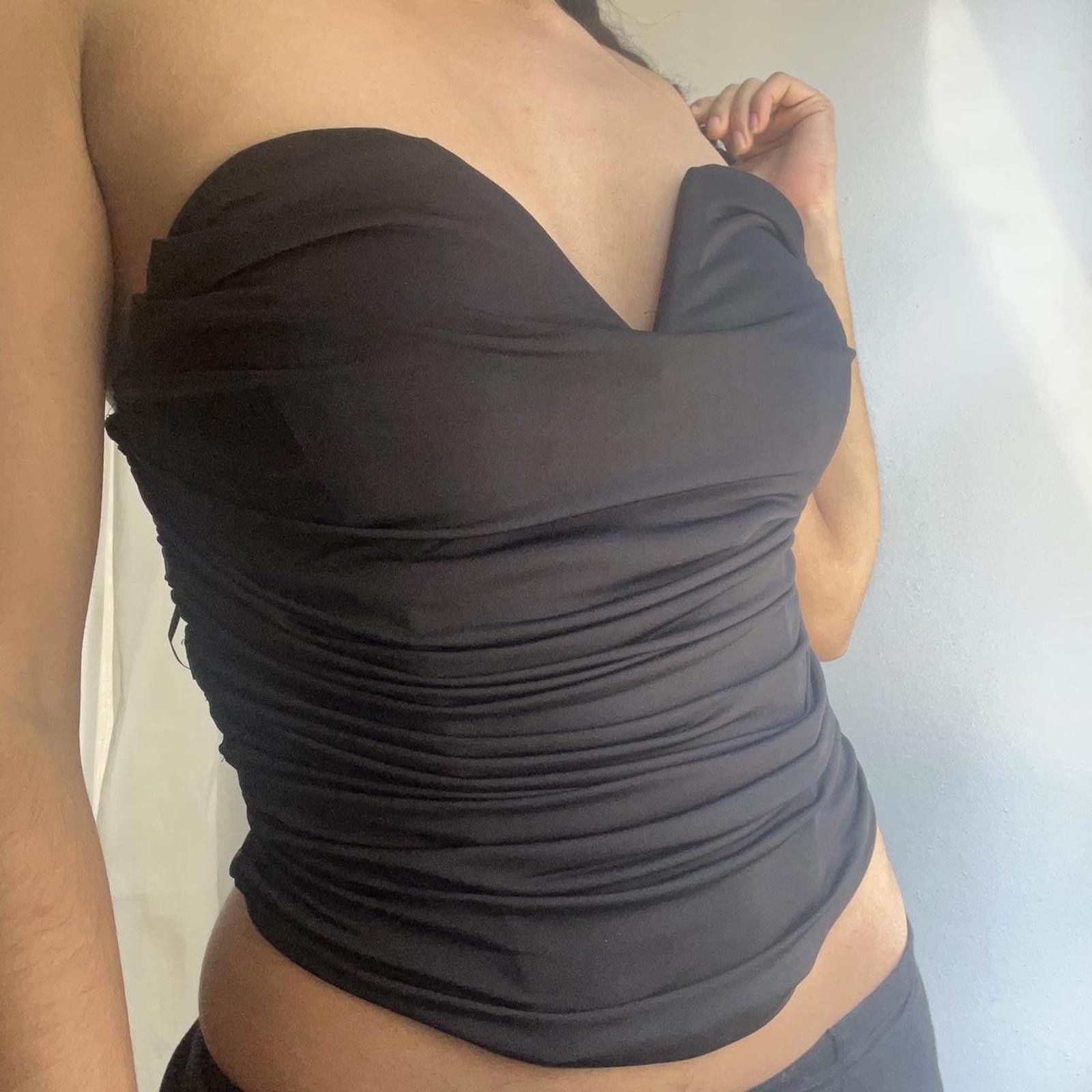 Express Black ruched bustier top #goth #punk #festivalvibes Size ONE SIZE - 1 Thumbnail