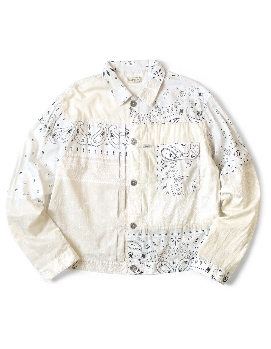 image of Kapital x Kapital Kountry 1St Type Bandanna Jacket in White, Men's (Size Medium)