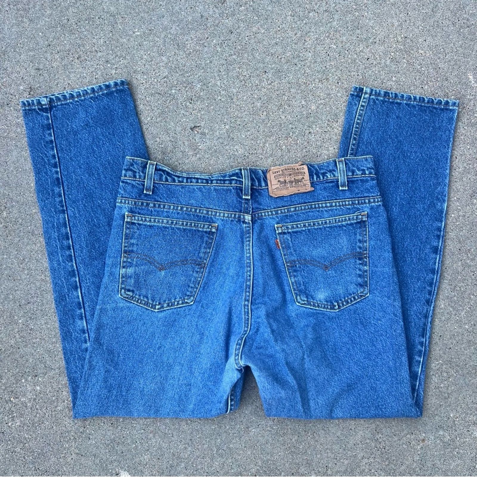 image of Levis 90's Levi’S 505 Orange Tab Reg Fit Straight Leg Jeans 38X30 in Blue, Men's