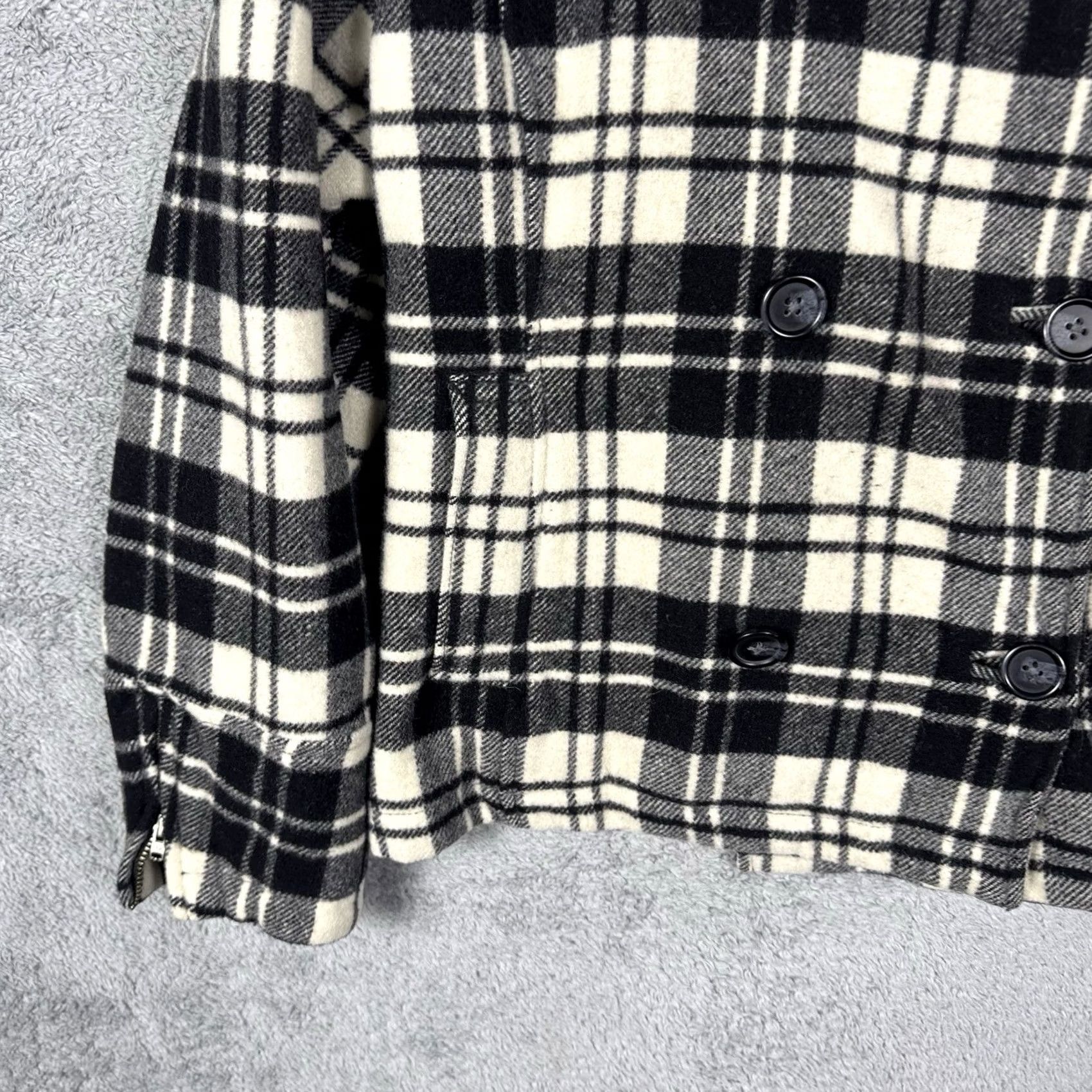 Vintage Woolrich Peacoat Women M Double Breasted Plaid Wool Jacket Winter 15421 Size M / US 6-8 / IT 42-44 - 4 Thumbnail