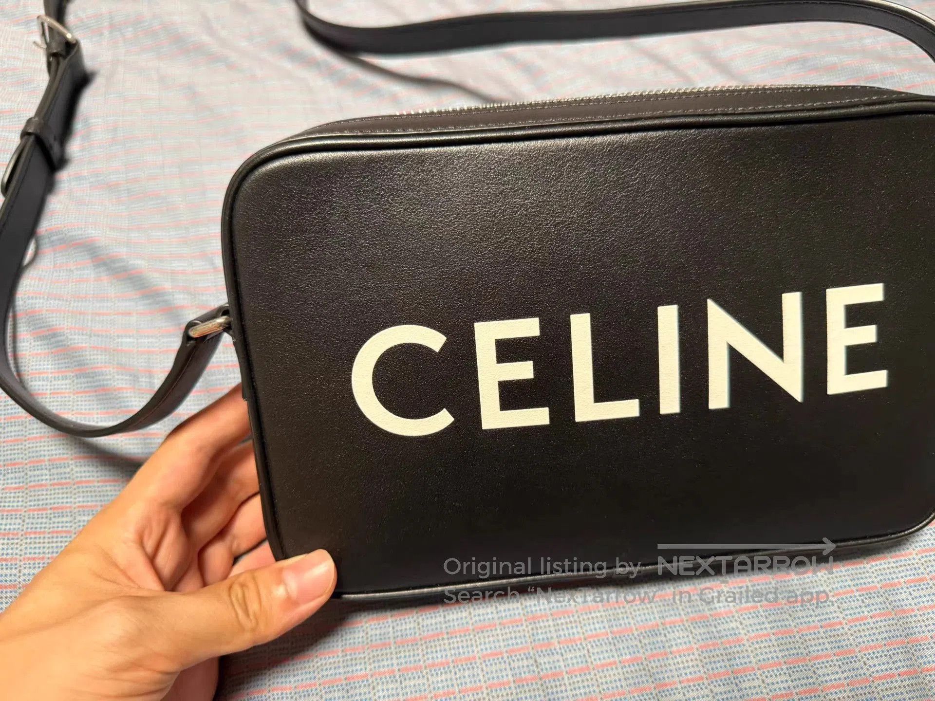 Celine Black Leather Crossbody Bag with Logo. Size ONE SIZE - 5 Thumbnail
