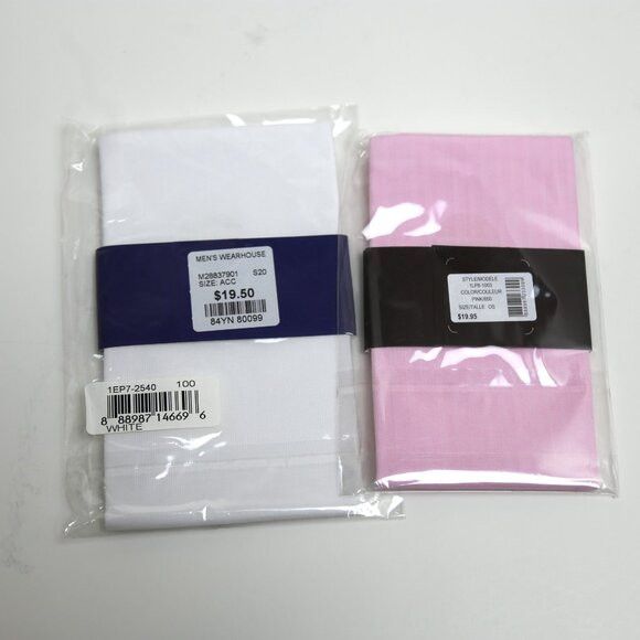 Egara 4-Pack Egara White Pocket Square & Black Brown Pocket Square Size ONE SIZE - 2 Thumbnail
