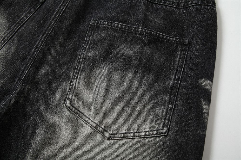 Jean Men's distressed washed wide-leg casual gradient jeans Size US 32 / EU 48 - 5 Thumbnail