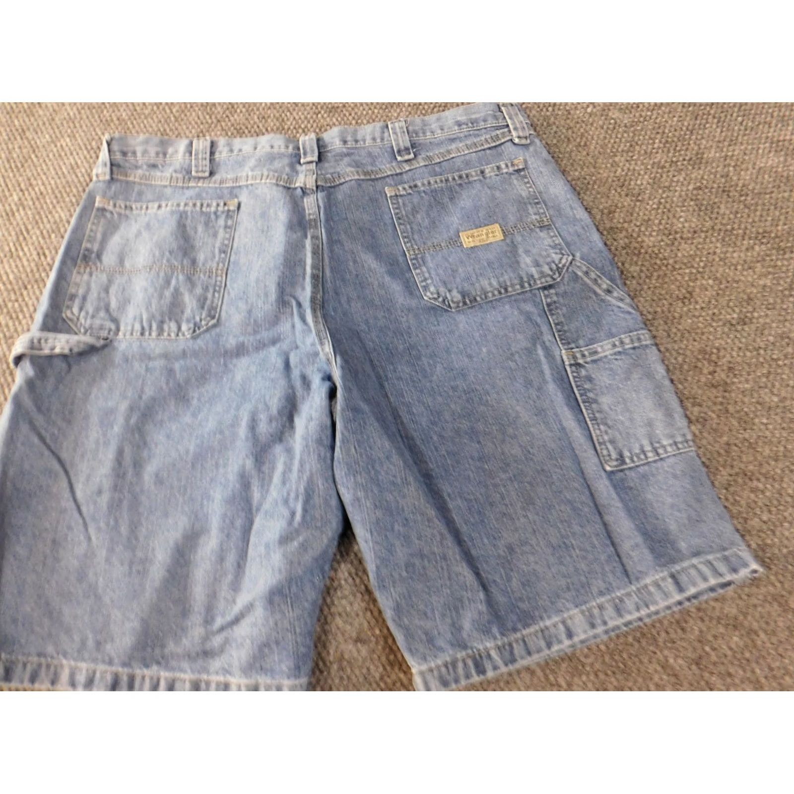 Wrangler Wrangler Jeans Shorts Mens 40 Y2K Baggy Loose Denim Workwear Blue Cotton 9in Inseam Flat Front Zip Logo Regular Classic Size US 40 / EU 56 - 7 Thumbnail