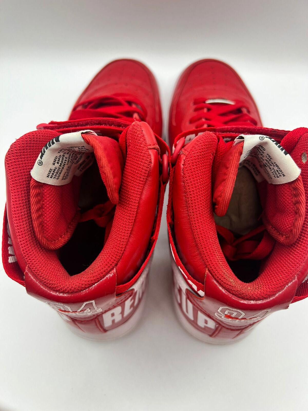 Nike Nike Air Force 1 Supreme Red Sneakers Size US 11 / EU 44 - 7 Thumbnail
