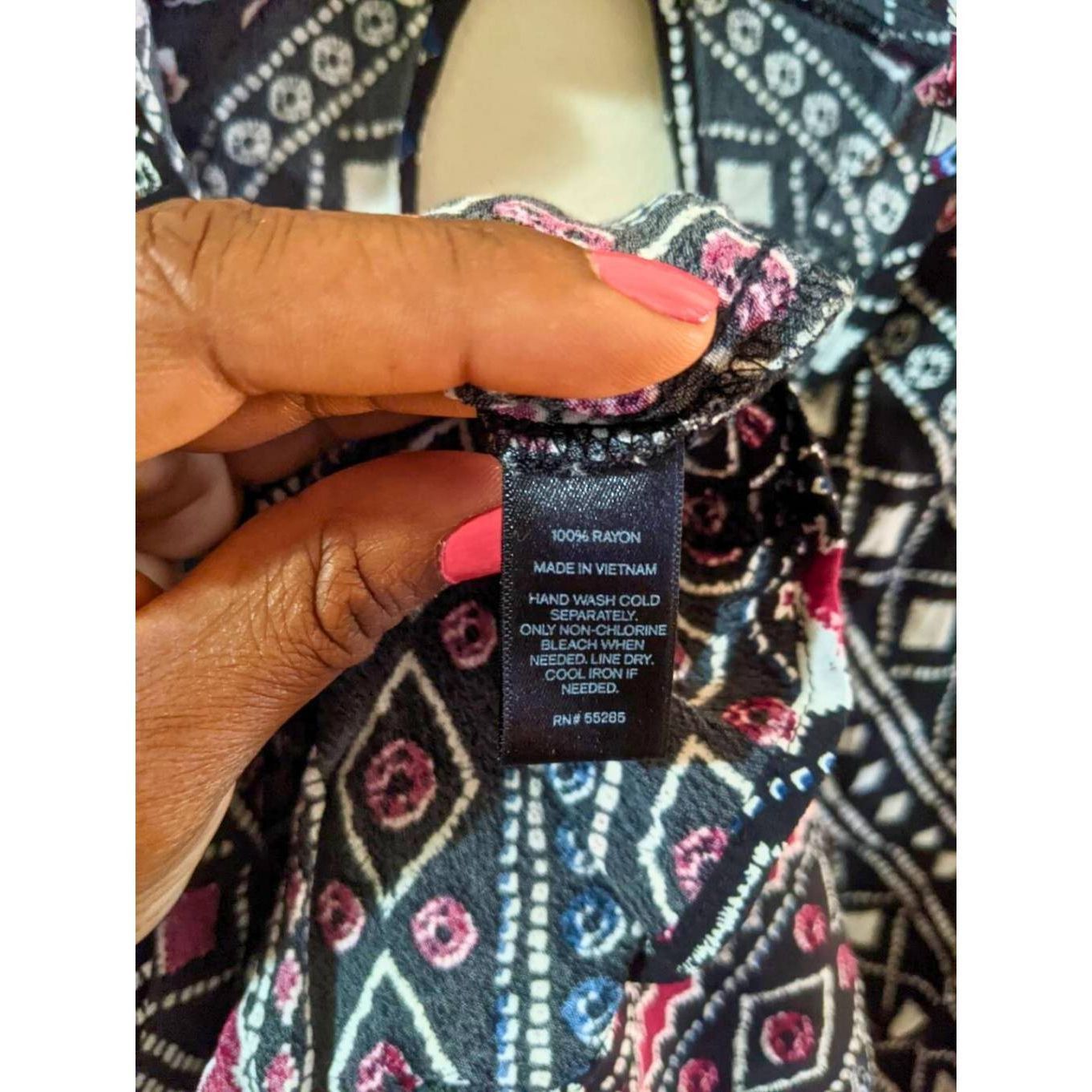 Express Express XS Boho Tunic Dress Black Floral Geometric Long Slee Size XS / US 0-2 / IT 36-38 - 4 Thumbnail