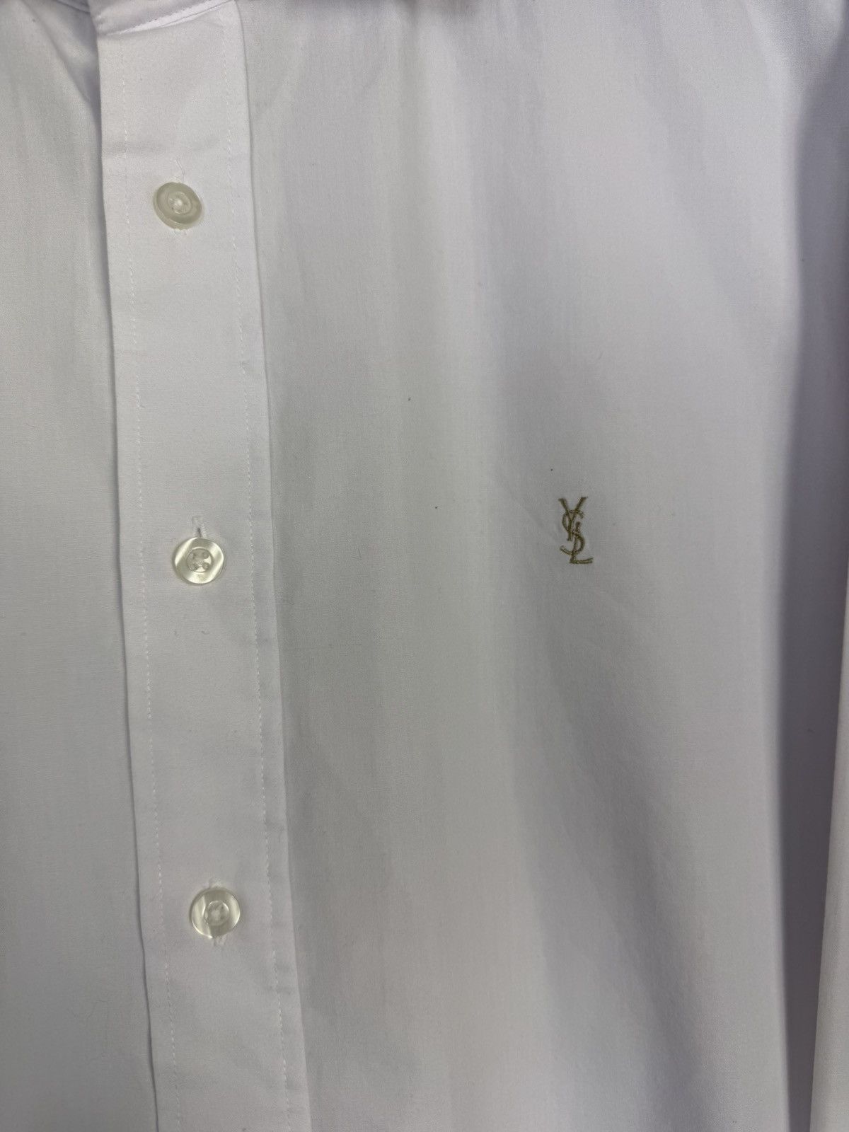 Yves Saint Laurent Elegancka Biała Koszula Yves Saint Laurent Small Logo Size US L / EU 52-54 / 3 - 4 Thumbnail