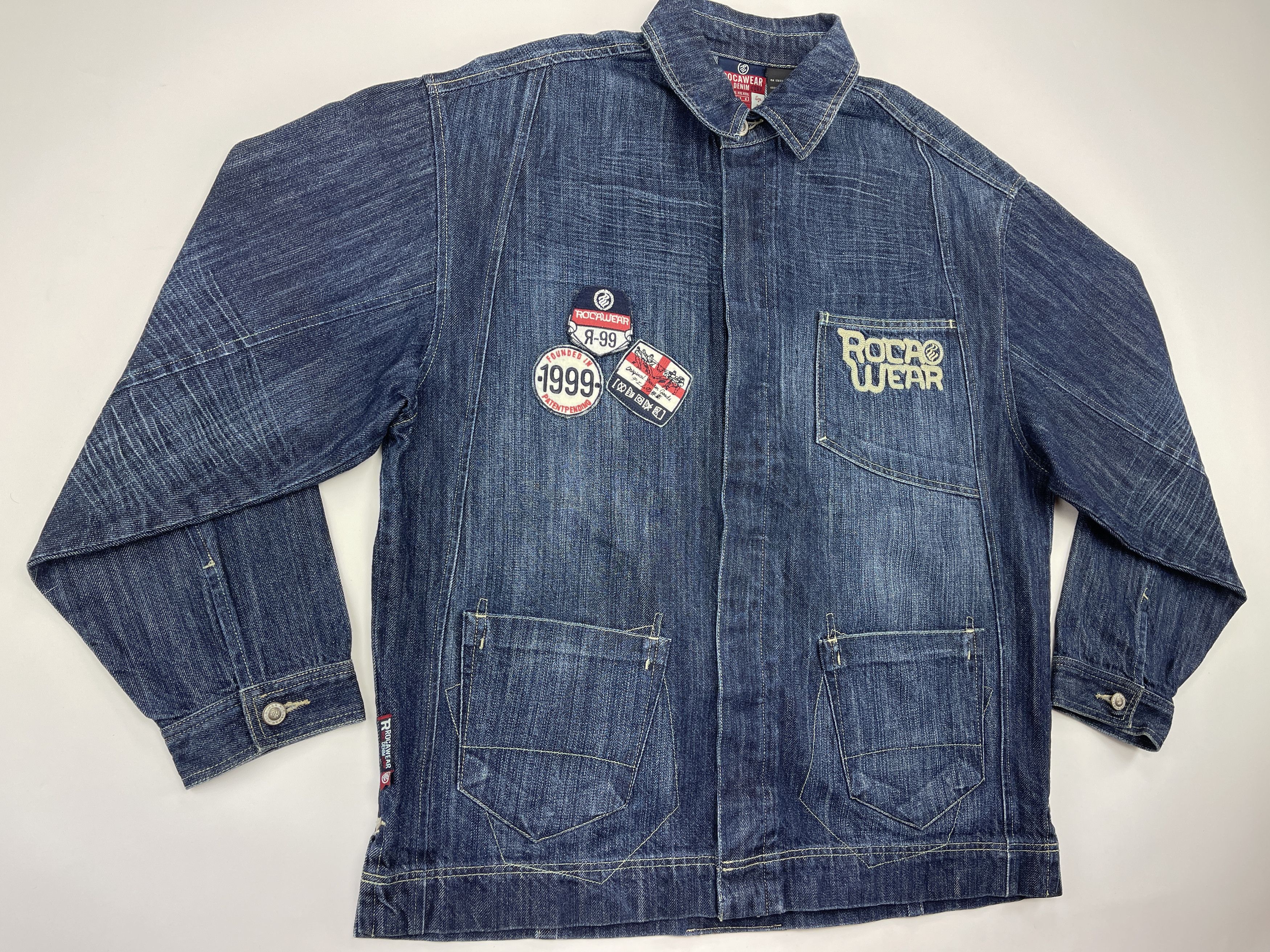 Rocawear Rocawear jacket, blue, vintage Roca Wear denim jacket, 90s L Size US L / EU 52-54 / 3 - 15 Thumbnail