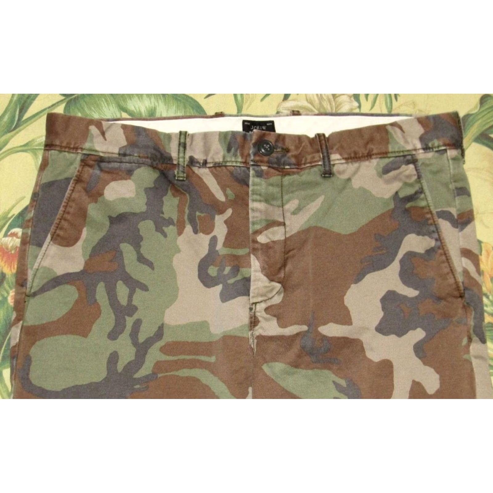 Vintage J CREW Chino Pants 770 Straight Cotton Camo 32 x 28 Mens Size US 32 / EU 48 - 2 Thumbnail