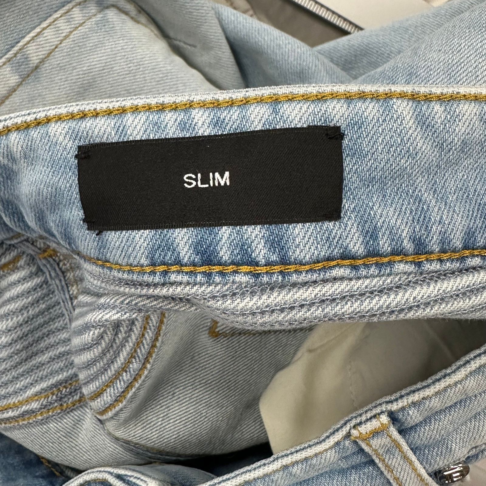 Balmain Balmain Ribbed Slim Multi-Cuts Jeans Bleu Jean Clair size 34 Size US 34 / EU 50 - 5 Thumbnail