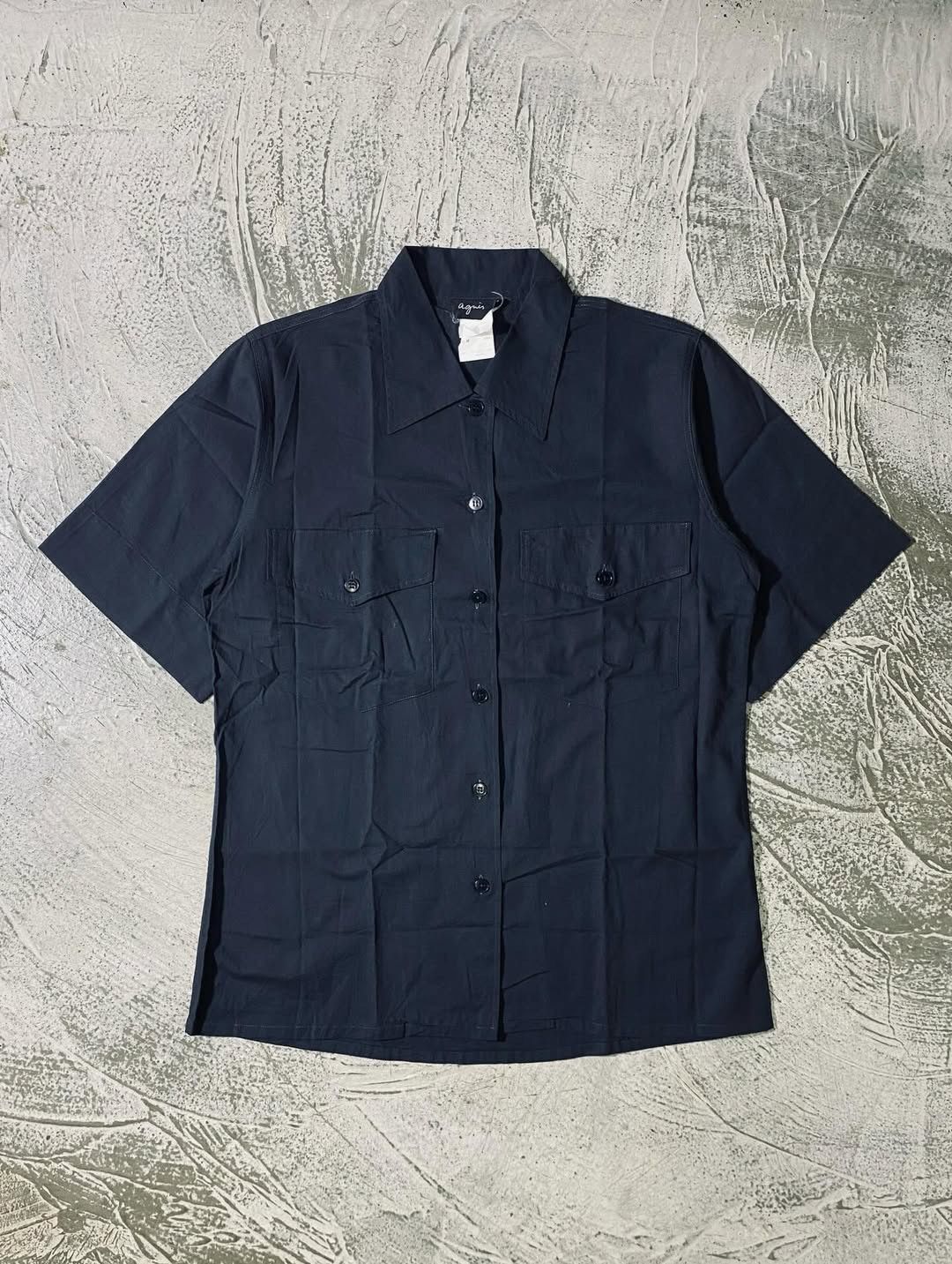 agnes b. Vintage Agnes B Button Shirt Black Military Style Size US M / EU 48-50 / 2 - 1 Thumbnail