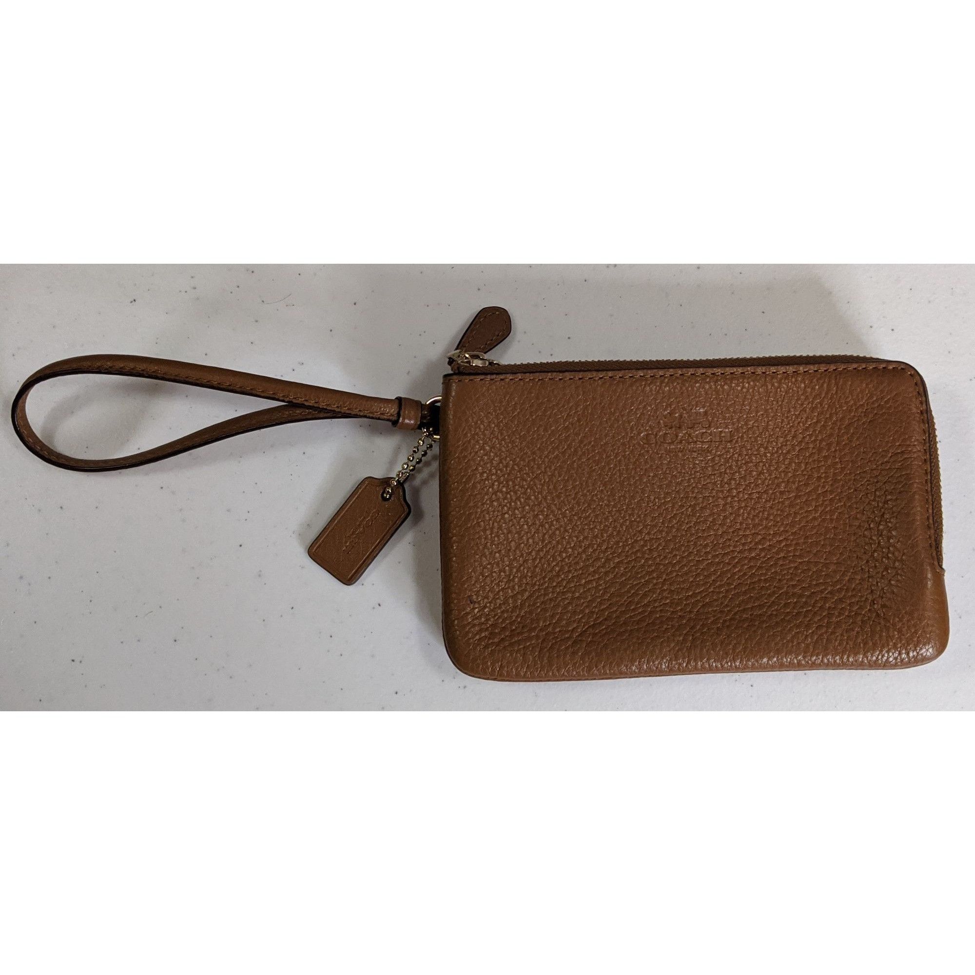 Coach Coach Double-Zip Pebbled Leather Wristlet 4"x6"x1" With 5-In Size ONE SIZE - 1 Thumbnail