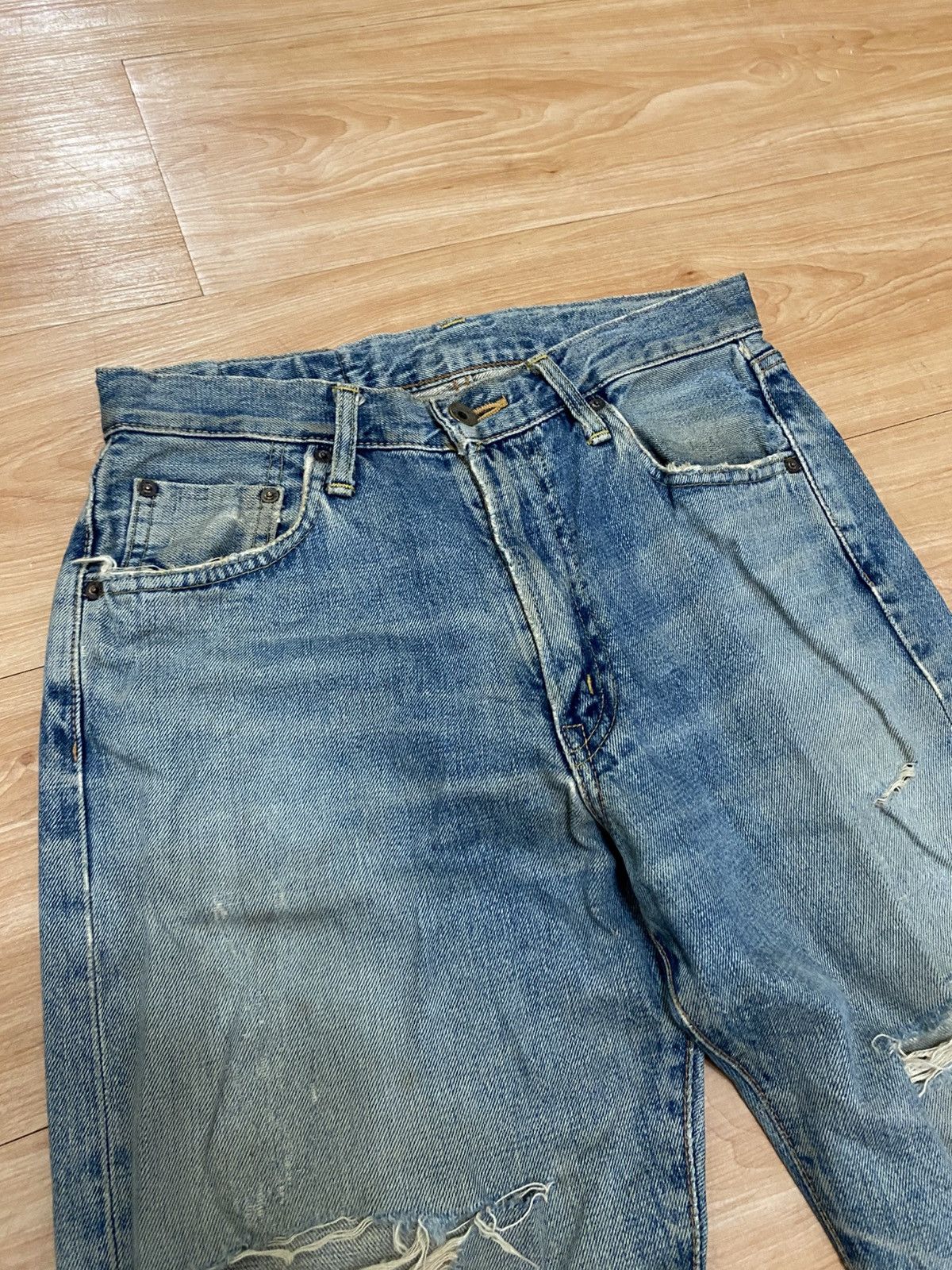 Edwin × Vintage Vintage edwin orange tab distressed denim selvedge Size US 29 - 5 Thumbnail