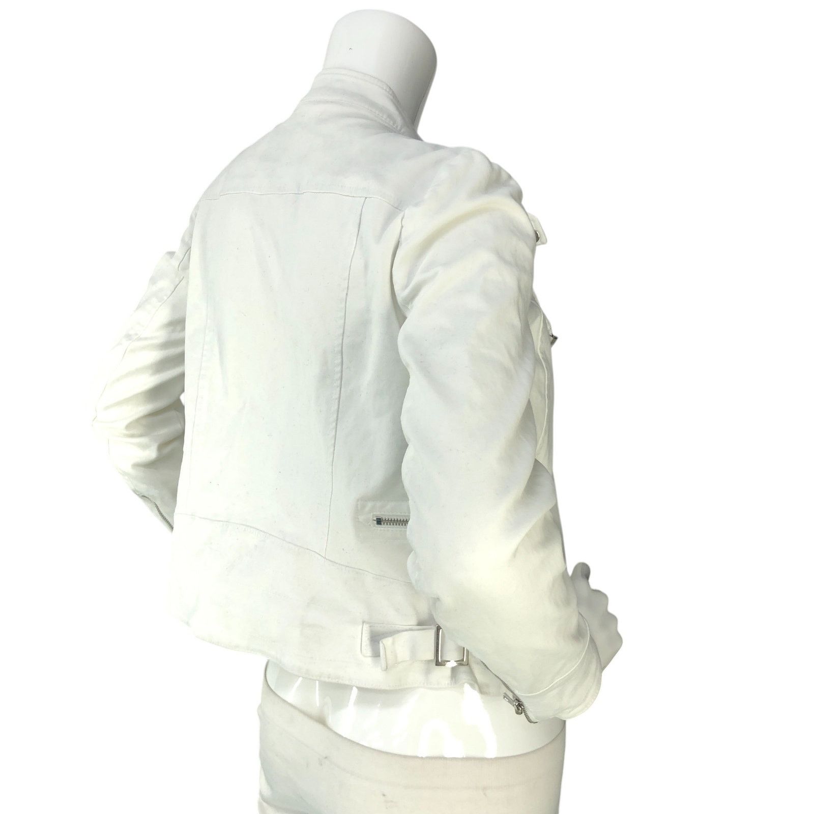 Banana Republic Banana Republic Sz XSP Jacket Soco Moto Cotton Stretch White Size XS / US 0-2 / IT 36-38 - 8 Thumbnail