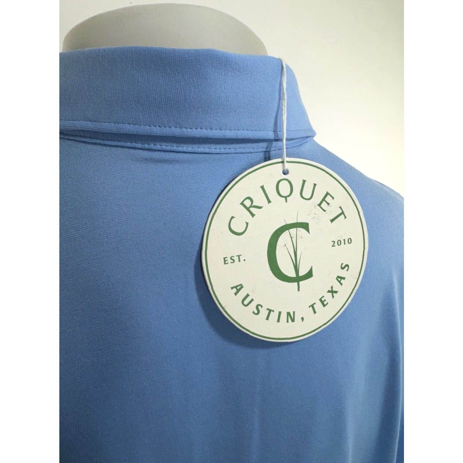 Vintage CRIQUET Austin - NEW w TAG - SLIM FIT Embroidered Logo XXL Golf Polo Shirt - Light Blue - Men - 2XL - Polo - Logo - Slimming - Golf Size US XXL / EU 58 / 5 - 4 Thumbnail