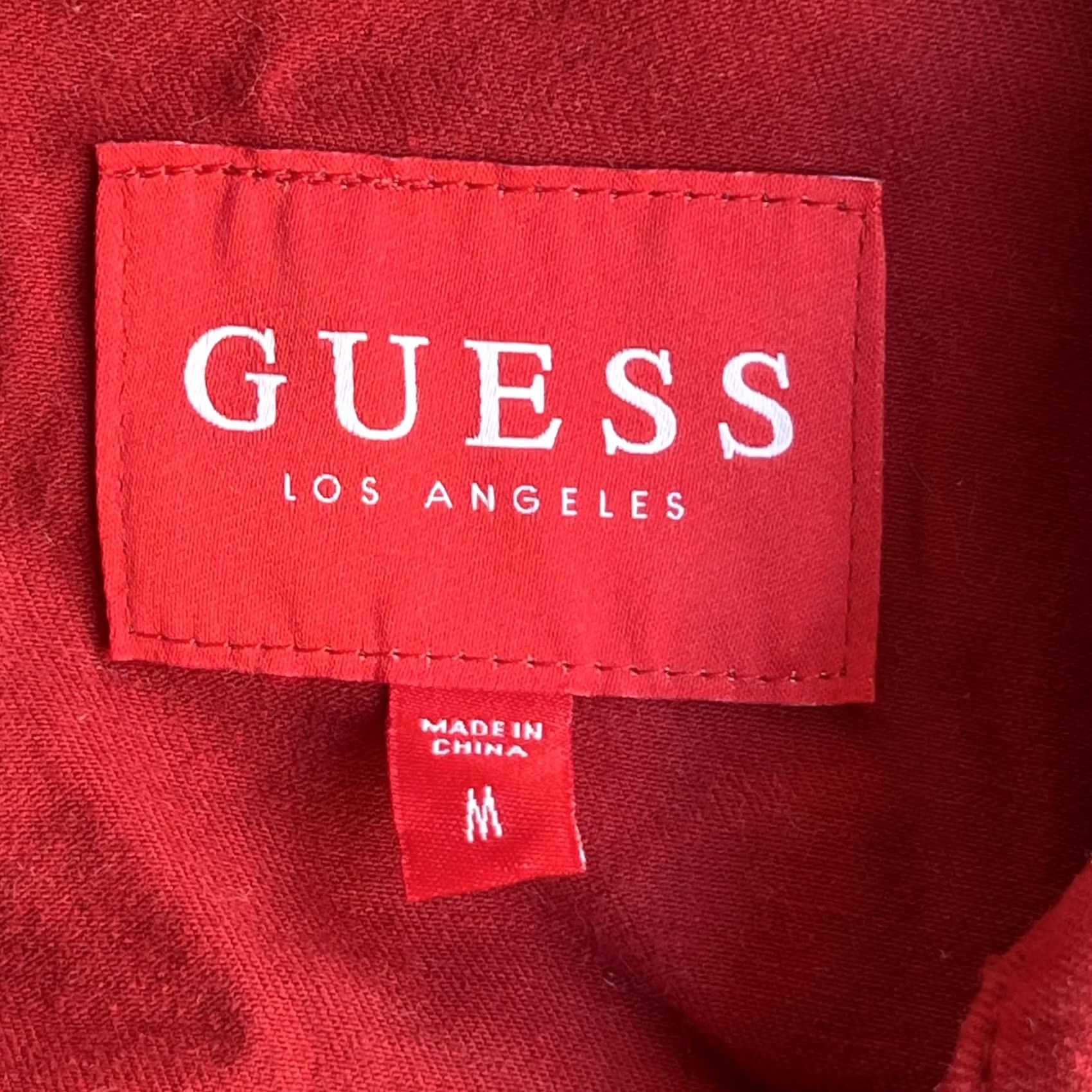 Guess Guess Jacket Womens Medium Red Denim Button Front Jean Pockets Casual Stretch Size 32" / US 10 / IT 46 - 4 Thumbnail