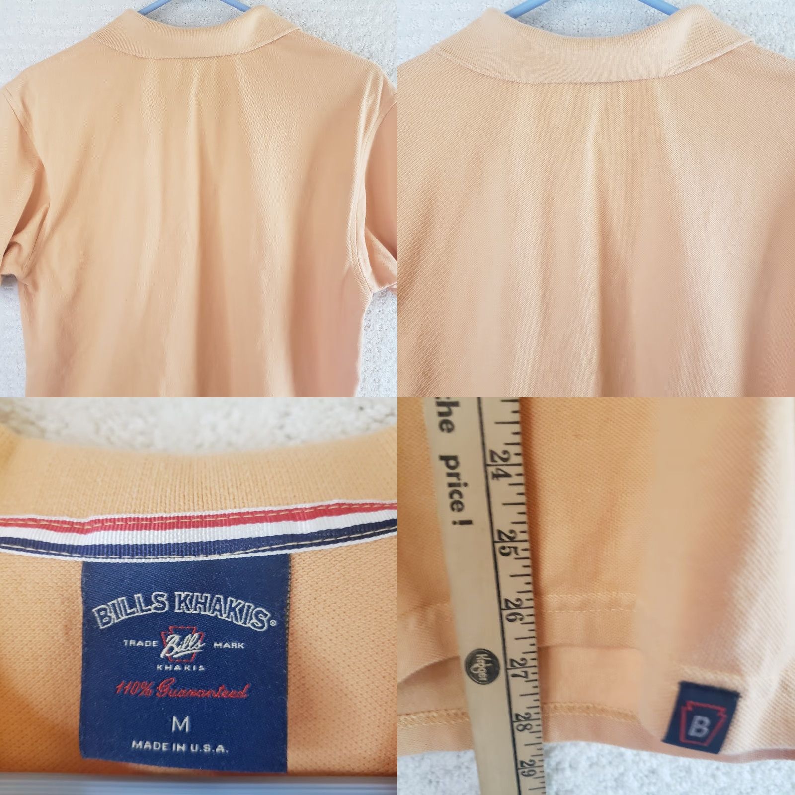 Bills Khakis Bill's Khakis Polo Shirt Mens M Relaxed Fit Cantalope Orange Supima Pique Cotton Short Sleeve Button-Up Shirt Size US M / EU 48-50 / 2 - 8 Thumbnail
