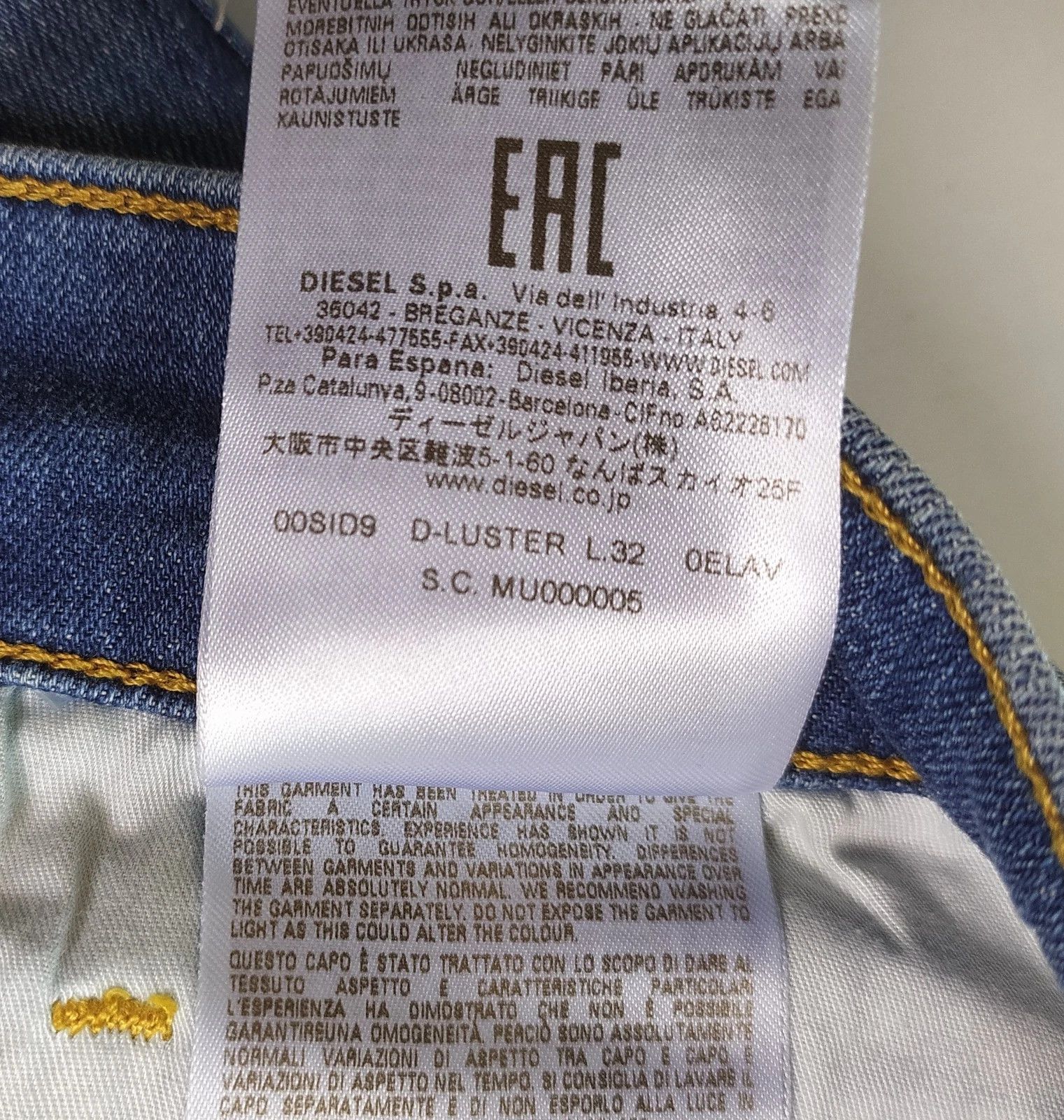 Diesel Diesel D-LUSTER L.32 MENS JEANS T/9963 Size US 33 - 8 Thumbnail