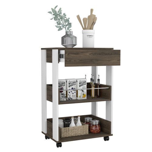 Designer × Homemade Kitchen Cart Coron with Drawer, Three-Tier Shelves and Caste Size US L / EU 52-54 / 3 - 8 Thumbnail