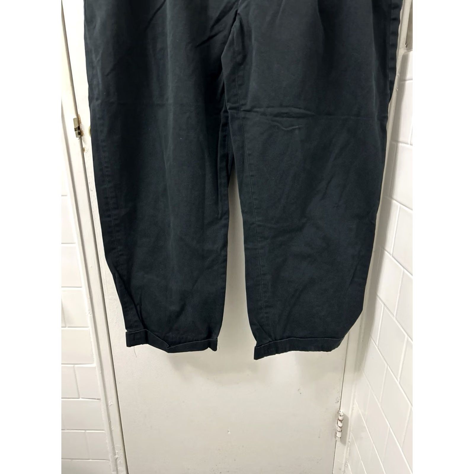Polo Ralph Lauren VINTAGE Polo Ralph Lauren Hammond Pants Mens 42x27 Black Chino YKK Pleated Cuffed Size US XL / EU 56 / 4 - 3 Thumbnail